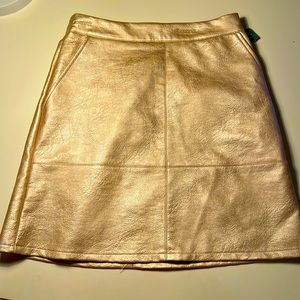 Faux leather skirt gold
